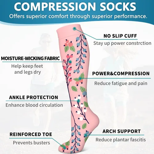 Vista 24 de 6 Pack Copper Compression Socks for Women and Men Circulation-Best Support for Medical, Running,Nursing,Athletic