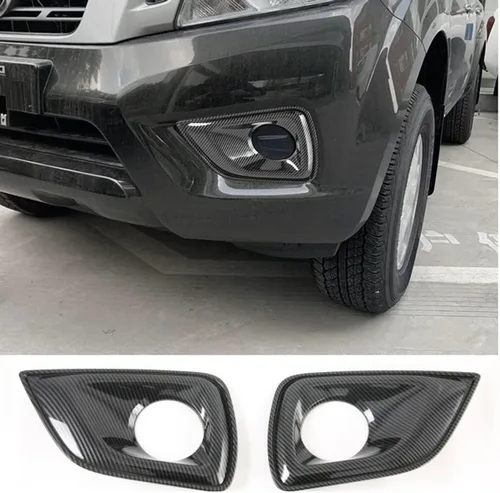 Vista 2 de HATHWAY Ajuste para Navara NP300 2016-2021, cubierta de luz antiniebla de coche, parachoques delantero de coche, ABS fibra de carbono, cubierta