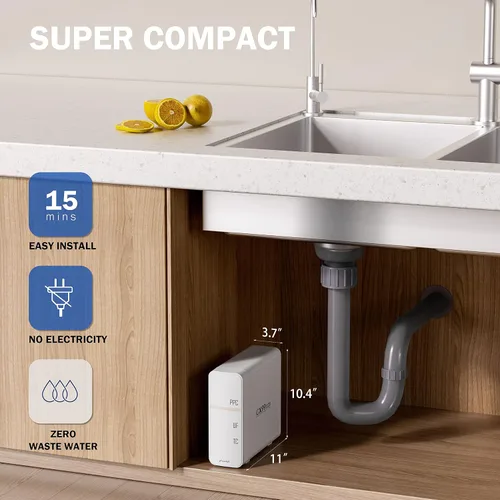 Vista 3 de Frizzlife GX99 Unidad de Purificación de Agua - Filtración Ultra de 0.01 Micrón, Diseño Integrado de Conducto de Agua, Girar para Reemplazar e
