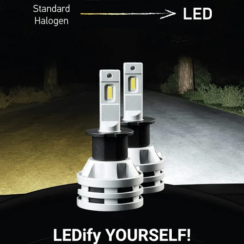 Vista 5 de Hella Bombilla LED antiniebla H3 – Luz blanca fría de 6500 K – Bombilla LED H3 para reemplazo de lámpara antiniebla – Paquete de 2 LED Retro Fit