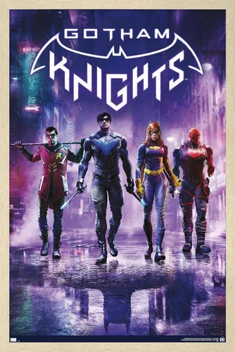 Vista 7 de Trends International DC Comics Gotham Knights - Póster de pared de arte clave, 14.725 x 22.375 pulgadas, versión enmarcada de madera de granero