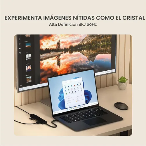 Vista 6 de Satechi Hub USB-C 7 en 1 con Ethernet, HDMI 4K/60Hz, negro Negro - Slim PLUS