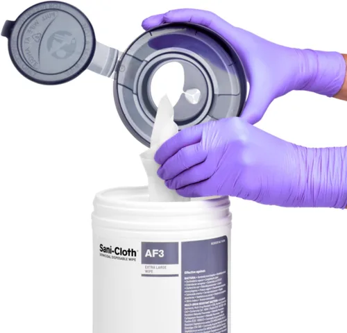 Vista 7 de Sani-Cloth AF3 Toallitas desinfectantes desechables sin alcohol - 160 toallitas
