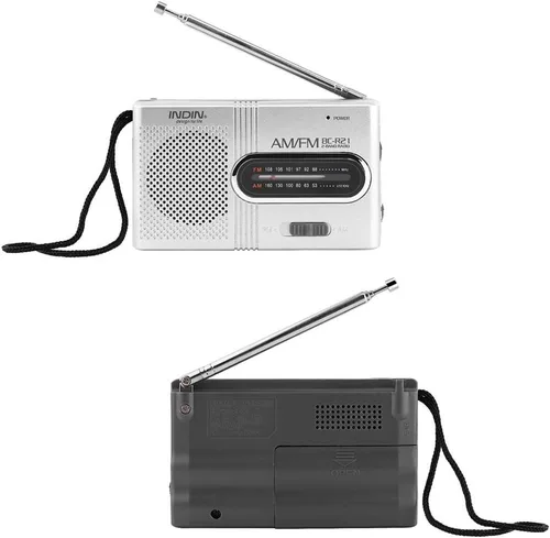 Vista 7 de Receptor de radio AM/FM portátil, radio AM FM de bolsillo con antena telescópica altavoz integrado y conector para auriculares para viajes al aire