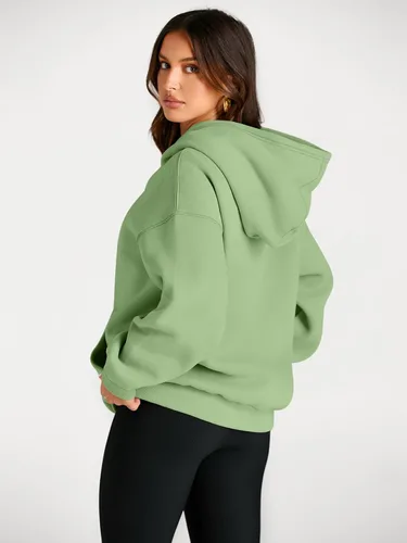 Vista 236 de Trendy Queen - Sudaderas extragrandes con capucha para mujer, suéteres de manga larga, sin botones, de vellón, de otoño, ropa de invierno