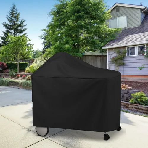 Vista 9 de SunPatio Funda impermeable para parrilla Weber de 22 pulgadas para parrilla Weber Performer Premium Deluxe, RecTeq, Char-Griller, en comparación