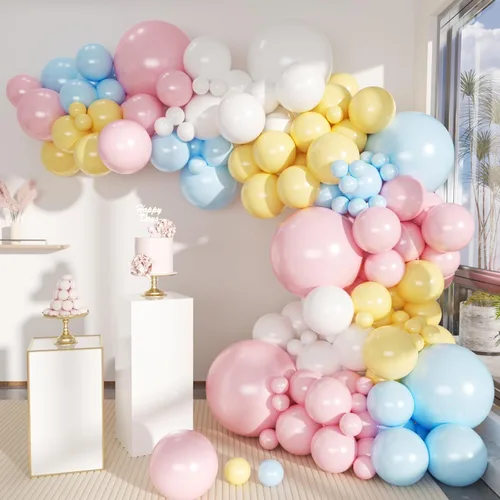 Vista 13 de MEBAY Kit de arco de globos de oro verde, blanco, 146 piezas de confeti dorado cromado metálico verde aguacate y globos de látex blanco