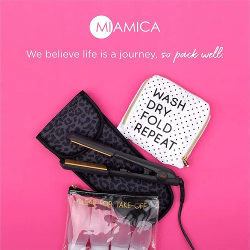 Vista 3 de MIAMICA Kit de botellas de viaje y neceser para mujer, 12 piezas, talla única, Rosado, Tsa