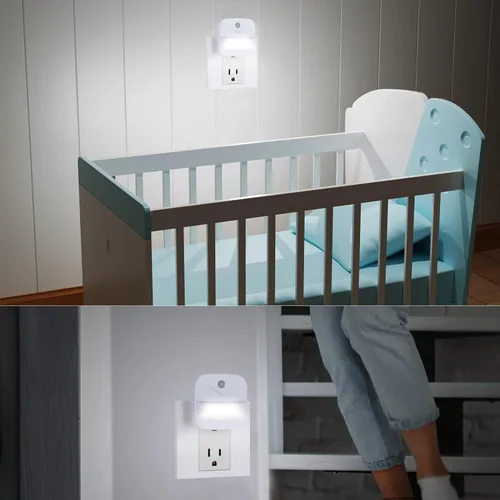 Vista 4 de Luz nocturna, luces LED de noche enchufables a la pared, luces nocturnas con detección de atardecer a amanecer, tamaño compacto sin deslumbramiento