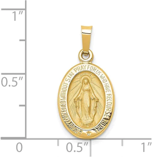 Vista 3 de Colgante de oro amarillo de 14 quilates pulido y satinado milagroso, Metal