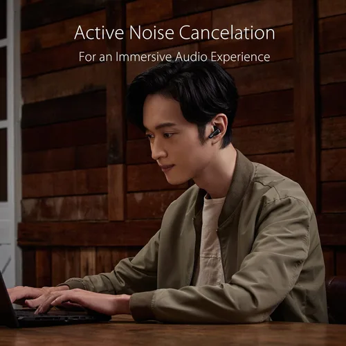 Vista 3 de ASUS ROG Cetra True Wireless Auriculares inalámbricos para juegos – Bluetooth, baja latencia, cancelación de ruido ANC, control táctil, resistencia