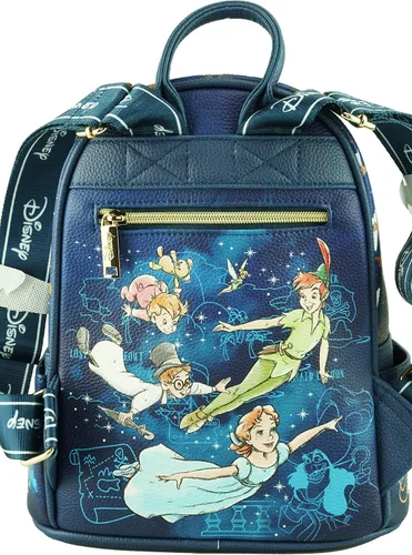 Vista 4 de Wondapop Disney Peter Pan - Mini mochila de piel vegana de 11 pulgadas, marino, Peter