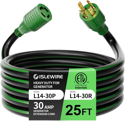 Vista 12 de Cable de extensión generador de 4 clavijas de 30 amperios de 10 pies, NEMA L14-30P/L14-30R, 125/250 voltios hasta 7500 vatios, cable de alimentación