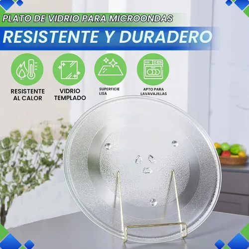 Vista 2 de Plato de Repuesto para Microondas de 14 1/8 pulgadas Compatible con Plato Giratorio de Microondas Samsung DE74-20002B - Plato de Vidrio de Repuesto