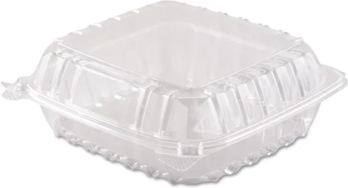 Vista 3 de DCCC57PST1 - Contenedor de plástico con bisagras Clearseal Sandwich, 6 X 5-4/5 X 3, transparente, 125/pack