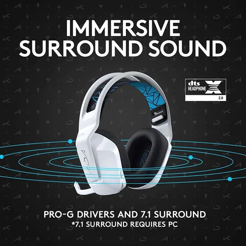 Vista 4 de Logitech G733 KDA Lightspeed - Auriculares inalámbricos para juegos con suspensión para PC, Mac, Playstation 45 (renovado)