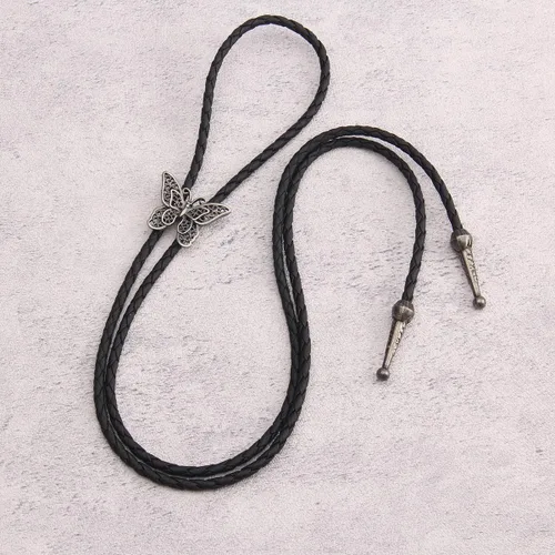 Vista 288 de Jeilwiy Corbata de bolo para hombre, corbata de vaquero occidental, collar de corbata de bolo dorado, corbata de cuero, corbata de Halloween