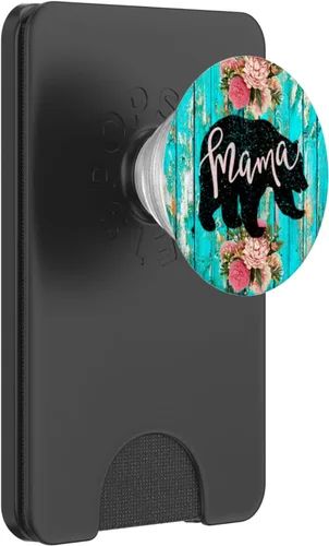Vista 7 de Mama Bear - Chaleco de madera rústica con diseño de rosas, color turquesa