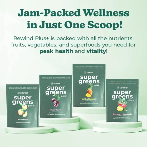 Vista 3 de Super Greens Polvo con más de 50 superalimentos - Jugo verde diario para toda la familia - Deliciosa mezcla de bebida en polvo verde - Sabor a