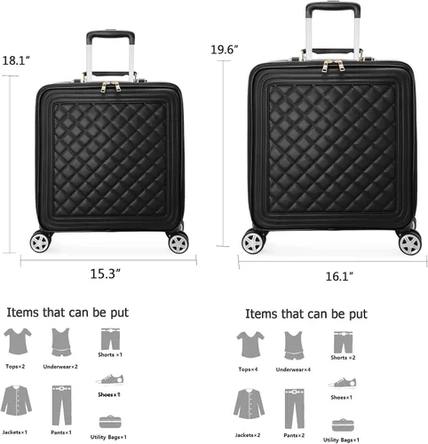 Vista 5 de feilario Juegos de equipaje de mano resistentes verticales de viaje con ruedas giratorias, Negro -, Negocios