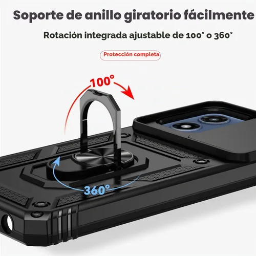 Vista 4 de Funda para Moto G 5G 2024, con protectores de pantalla y cubierta para cámara, [grado militar] Cubierta probada contra caídas de 16 pies con soporte