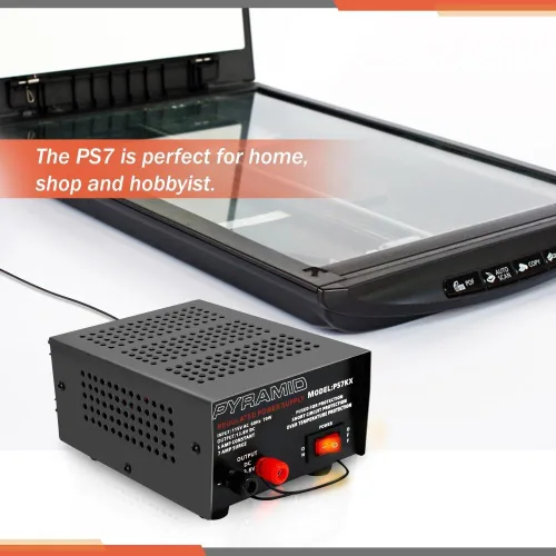 Vista 5 de Pyramid Fuente de alimentación universal compacta de banco – 5 amperios regulado lineal de laboratorio doméstico convertidor de CA a CC de 12 V