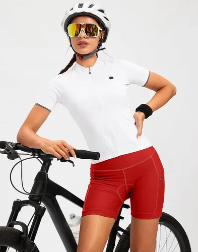 Vista 6 de Pantalones cortos de ciclismo acolchados 4D para mujer, 57 pulgadas, ropa interior de ciclismo, ciclismo de carretera, pantalones cortos para mujer