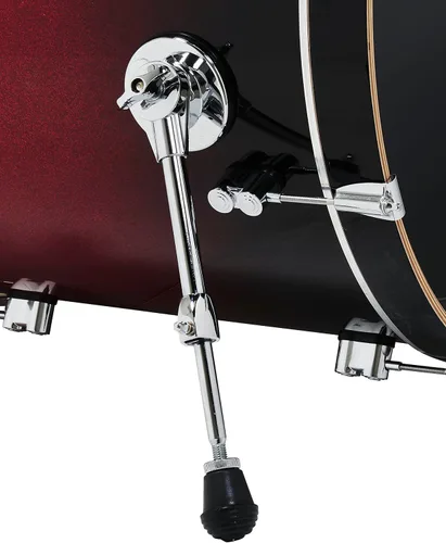 Vista 4 de PDP By DW Concept - Paquete de 7 piezas de carcasa de arce con herrajes cromados, rojo a negro desteñido