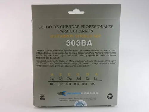 Vista 2 de Cuerdas Guitarron Selene Professional Made in Mexico/Cuerdas Para Guitarron (303BA Blanco)