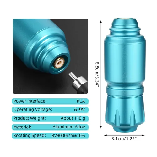 Vista 3 de Kit de máquina de tatuaje, agujas de cartucho, suministro de energía para principiantes, kit de bolígrafo de tatuaje rotativo, juego completo