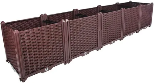 Vista 29 de BAOYOUNI - Juego de jardinera cuadrada para interiores o exteriores, maceta de plástico, caja de cultivo para verduras frescas, hierbas, flores