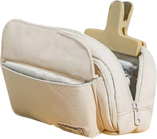Vista 2 de Leadigol Soporte para lápices, organizador estético de papelería para oficina, universidad, adolescente, bolsa de gran capacidad para lápices