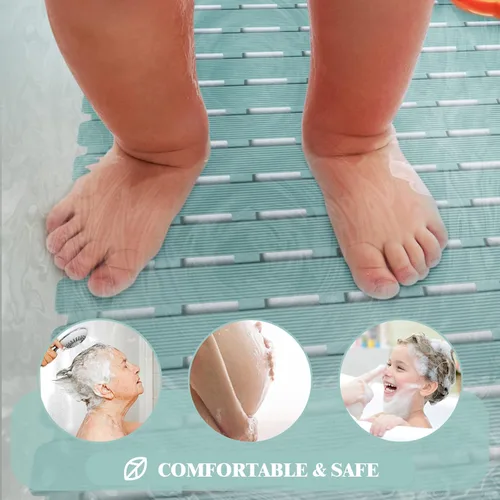 Vista 4 de Sheepping - Tapete de ducha antideslizante para bañera, lavable a máquina, tapete de baño antideslizante para bañera, tapete de drenaje rápido