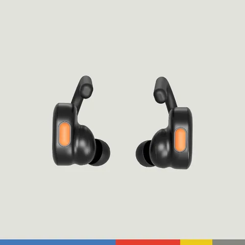 Vista 3 de Auriculares Skullcandy Push Active inalámbricos, auriculares Bluetooth, aislamiento de ruido, 44 horas de batería, gancho seguro sobre la oreja