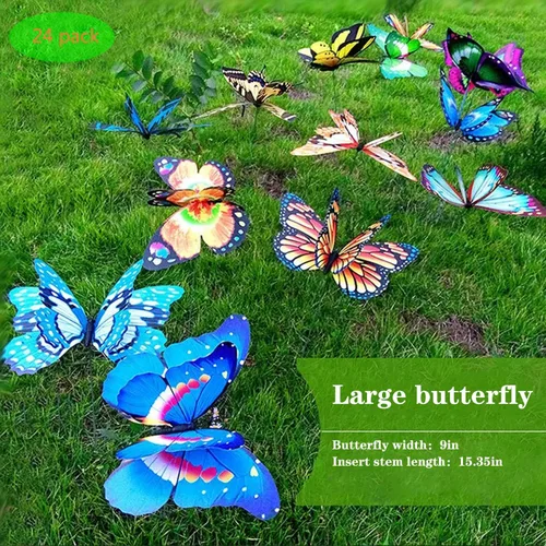 Vista 8 de FENELY Mariposa Jardín Estacas Decoraciones Al Aire Libre 3D Mariposas Césped Decorativo Patio Decoración Accesorios Adornos PVC Jardinería Arte