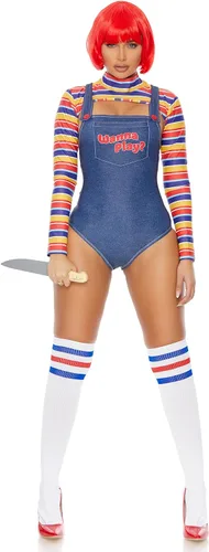 Vista 3 de Forplay Wanna Play - Disfraz gótico para mujer, disfraz de Halloween de 5 piezas