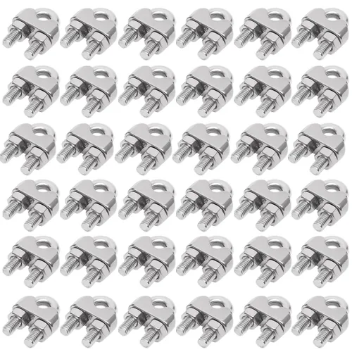 Vista 9 de Venforze Abrazadera de cuerda de alambre de 12PCS M3 1/8 "pulgadas, abrazaderas de cable de alambre de acero inoxidable 304 M3