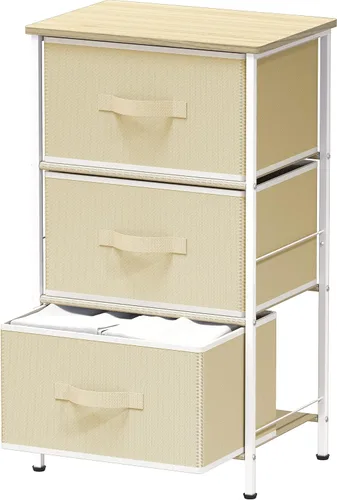 Vista 12 de Simple Houseware - Cómoda organizadora de cajones de almacenamiento de 2 niveles para mesita de noche, color marrón