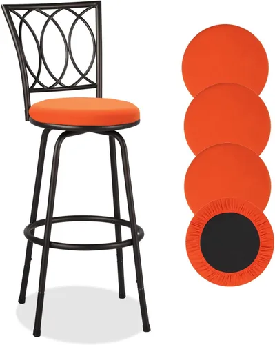 Vista 11 de Deisy Dee 4 fundas de asiento redondas para taburetes de bar, fundas elásticas para sillas redondas de 13 a 16 pulgadas (negro)