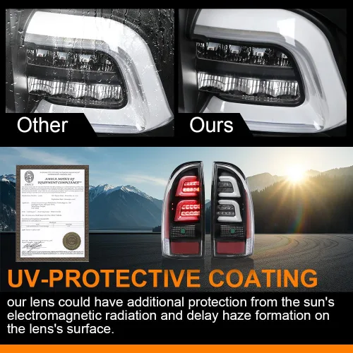 Vista 6 de G-PLUS Luces traseras LED montaje de la lámpara de freno trasero tubo bar Fit Toyota Tacoma 2005-2015 luces traseras de estacionamiento cromo