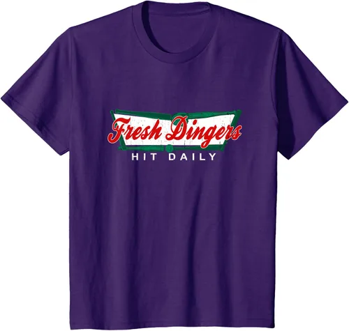 Vista 67 de Camiseta divertida de béisbol y softbol Don't Bunt Hit Fresh Dingers, Negro