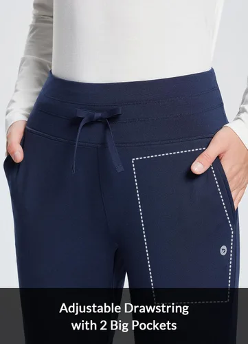 Vista 4 de BALEAF Pantalones deportivos con forro polar para mujer, pantalones de senderismo de cintura alta, resistentes al agua, pantalones térmicos de esquí