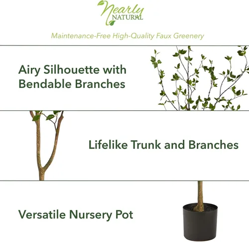 Vista 5 de Árbol artificial de cítricos minimalista de 1,22 m de Nearly Natural