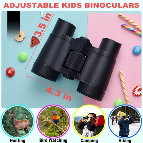 Vista 6 de Binoculares para niños, los mejores regalos para niños de 3 a 12 años, óptica de alta resolución, a prueba de golpes, mini binoculares para niños