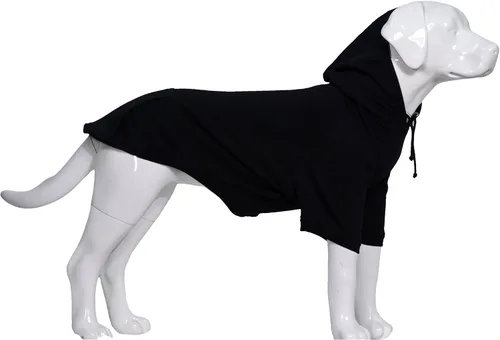 Vista 25 de Lovelonglong Sudadera básica con capucha para perros, 100% algodón, se adapta a perros pequeños, medianos y grandes, color negro, XS