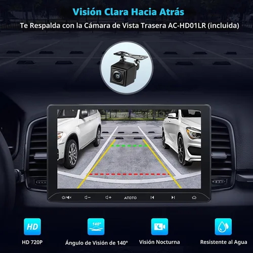 Vista 7 de A5L - Estéreo de coche doble DIN Android de 10 pulgadas con cámara de respaldo, CarPlay inalámbrico y Android Auto, navegación