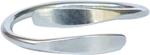 Vista 3 de Creations - Anillo de plata de ley 925 hecho a mano, anillo de dedo del pie ajustable, fino clásico delicado dedo abierto, anillos de meñique