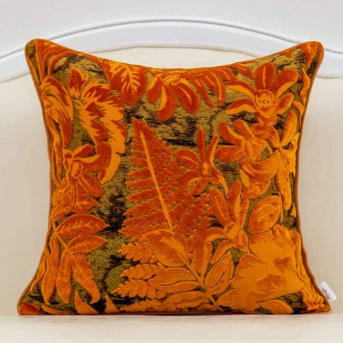 Vista 16 de Funda para almohada o cojín Alerfa de 18 x 18 pulgadas con estampado floral, terciopelo, moderna, apoyo lumbar, decorativa, para sofá, para Beige
