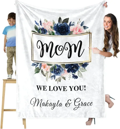 Vista 18 de Novgarden Manta personalizada con foto/texto, manta de franela personalizada con imagen, regalos divertidos para mamá de hijas, regalos de amistad