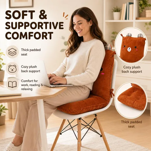 Vista 4 de ChezMax juego de almohadón relleno con acolchado, respaldo y asiento, para auto; silla mecedora cuadrada plegable, con estampado de caricaturas
